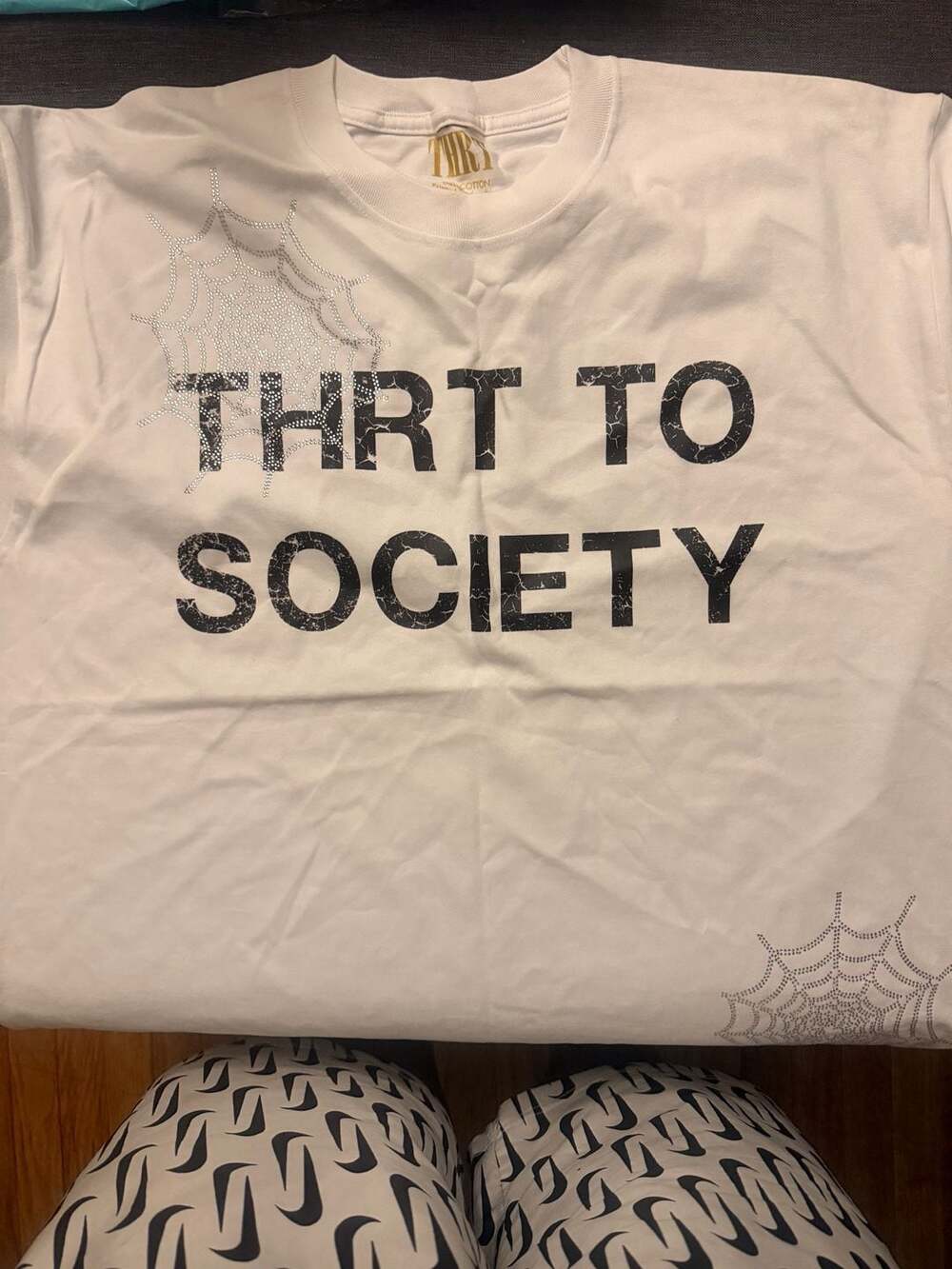 THRT TO SOCIETY White Graphic T-Shirt